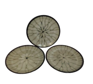 Target Home Sienna Salad Plates (3) 8.5" Cream Brown Decorative Crackle Sunburst - Picture 1 of 9