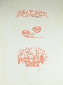 ARISTIDE MAILLOL-DAPHNIS & CLOE SANGUINE WOODCUT-3 IMAGES-STAMPED M RIGHT CORNER - Picture 1 of 1