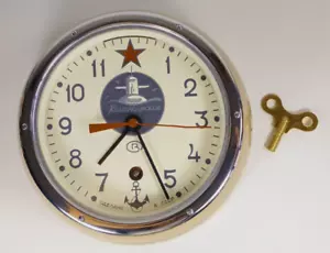 Russian Soviet Navy Komandirskie Vostok Red Star Maritime Submarine Clock & Key. - Picture 1 of 13