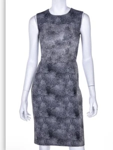 $398  Diane von Furstenberg Black White Dot Texture Eden Dress Sz 4 Shift - Picture 1 of 9