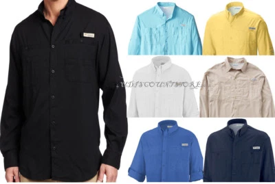 NEW $55 COLUMBIA MEN PFG TAMIAMI II LONG SLEEVE SHIRTS, XS-S-M-L-XL-XXL - Image 1 of 2