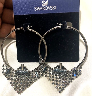 Authentic NEW IN BOX Swarovski Crystal earrings hoops - Image 1 of 4