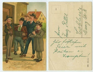 71108 - Herrenkapelle beim Ständchen - Namenstag - alte Ansichtskarte - Bild 1 von 1