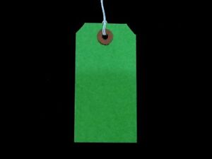 Green Xmas Present Tags String Tie on Luggage Tag Parcel Price Label Ticket