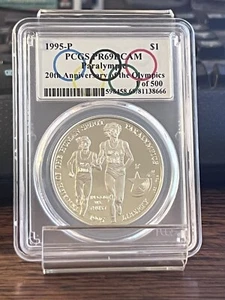 1995-P PCGS PR69DCAM PARALYMPIC COMMEMORATIVE SILVER DOLLAR  1 of 500 - Picture 1 of 3