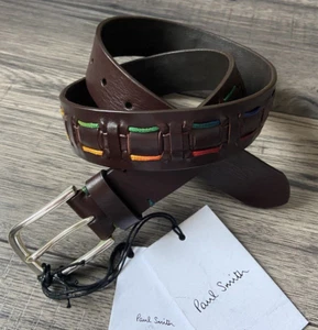 Paul Smith Arcoiris Hilo Cinturón de Cuero Talla 30 Hecho en España Venta BNWT - Imagen 1 de 8