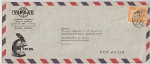CURACAS, VENEZUELA: VARGAS LABORATORIES 1959 COVER TO PHARM LAB, BALTIMORE, MD - Picture 1 of 2