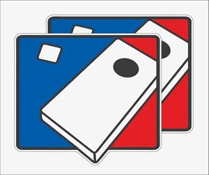 CORNHOLE CORN HOLE BOARD CHAMPIONSHIP COLLEGE FUNNY VINYL DECALS SET OF 2 - Picture 1 of 1