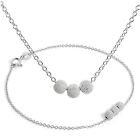 Sterling Silver Triple Snowball Bracelet & Necklace Set