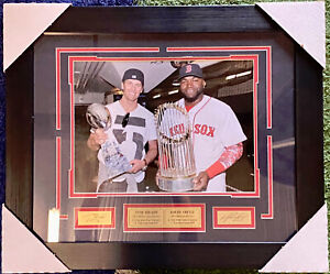 Tom Brady and David Ortiz Photo w/ Custom Framed 23.5x16.5