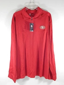 San Francisco 49'ers Nike Team Issued Sideline Pullover LS Polo Shirt Red M - Imagen 1 de 3