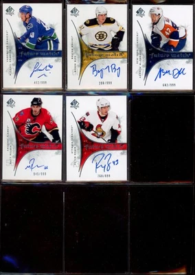 2009-10 SP Authentic Future Watch Autograph Rc xx/999  5 Card Lot - Image 1 of 2