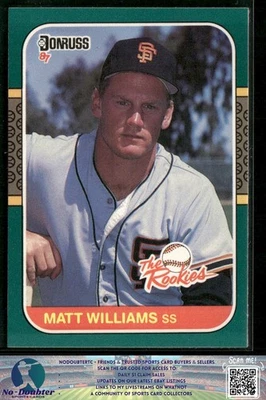 1987 Donruss The Rookies #45 Matt Williams San Francisco Giants 2.1E - Image 1 of 2