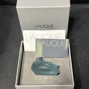 LALIQUE Francia Pato Durmiente Azul Esmerilado Con Caja - Imagen 1 de 6