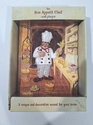 Placa de pared de chef The Bon Appetit Riggsbee 6,25"x4,75" arte de resina 3D fresco de colección Foto 1 de 3
