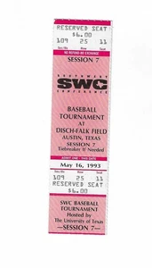 Southwest Conference "SWC" Baseball Tournament Ticket from 5/16/1993 - Picture 1 of 2