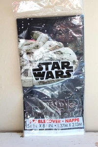 Star Wars Plastic Party Tablecloth Millenium Falcon 54 X 84 Disney NIP Vintage - Picture 1 of 7