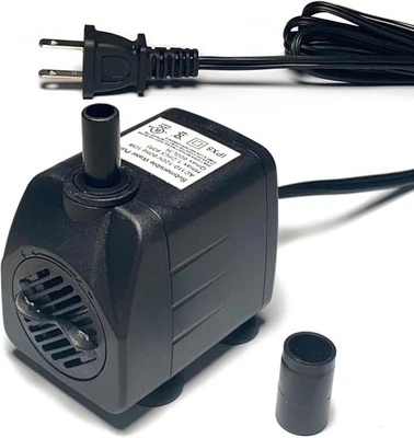 Bomba de agua sumergible 160GPH ultra silenciosa 600L/H 10W con 3,9 pies 160GPH, negra  Foto 1 de 4