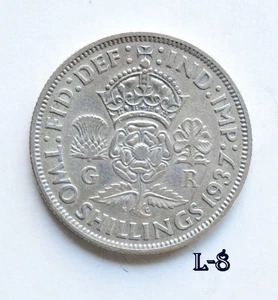 1937 UK One Florin Silver (L-8)  FREE SHIPPING - Bild 1 von 2