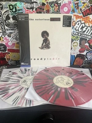 NOTORIOUS BIG Ready To Die 2LP VG++ RED/WHITE/BLACK SPLATTER VINYL W/HYPE  - Image 1 of 2