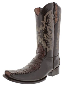 Herren Western Wear Cowboy Krokodil Bauchleder Echtleder Braun Größe 13,5 - Bild 1 von 5
