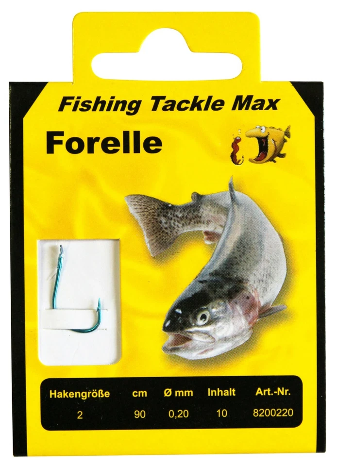 FTM Forellen Haken Blau gebunden 90cm verschiedene Größen Fishing Tackle Max