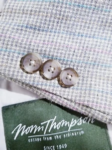40R pink orange brown check raw silk Tweed Blazer Jacket sportCoat Norm Thompson - Picture 1 of 7