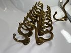 MCM Brass Plated Double Curved Arm Hooks Cast Iron