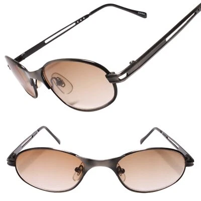 Gafas de sol ovaladas de metal mate estética indie diseño brazo recortado verdadero vintage Foto 1 de 3