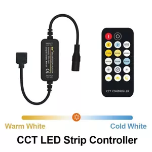 CCT LED Controller For Dual Color LED Strip Lights Dimmable With 2.4G RF Remote - Picture 1 of 4