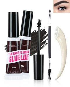Waterproof Tinted Brow Gel Kit-2PCS Black Tinted Eyebrow Gel Thickening Eyebr... - Picture 1 of 7