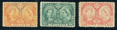 1897 Canada Stamp:The 60th Anniv of Coronation of Victoria, SC#51-3; MLH,CV=$100 - Image 1 of 4