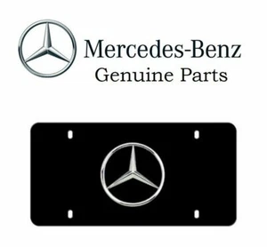 Mercedes-Benz Genuine 3D Chrome Star Black Stainless Steel License Plate Marque - Bild 1 von 1