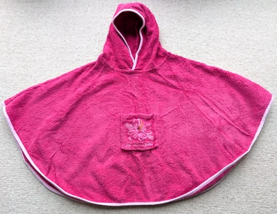 JoJo Maman Bebe Pink Towelling Hoodie Shawl 3-5 Years 100% Cotton - Image 1 of 4