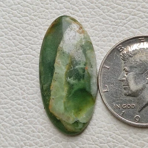 35ct Natural green serpentine cabochon oval shape gemstone for jewelry R11706 AU - Foto 1 di 5
