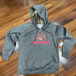 NWT RealTree Women’s Camo Detail Hoodie Pullover, Grey Size Medium - Picture 1 of 6