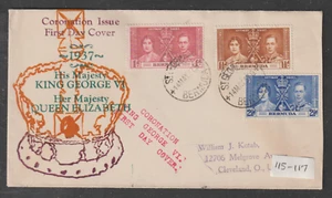Bermuda FDC 1937 Coronation Scott 115-117 - Picture 1 of 1