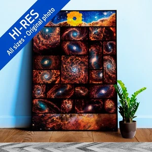JWST 19 Spiral Galaxies+Cosmic Cliffs, Carina Nebula (James Webb) — space poster - Photo 1 sur 12