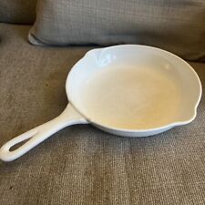 VTG Le Creuset Skillet Cast Iron Double Spout Pan Made In France White #23