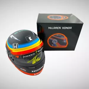 Fernando Alonso Firmado F1 McLaren Honda Indy 2017 1:2 Mini Casco en Caja - Imagen 1 de 13