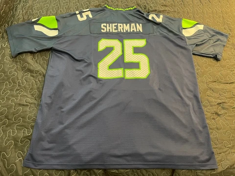 Vtg 5XLT NFL Pro Line RICHARD SHERMAN #25 Seattle Seahawks Jersey Mens XXXXXL Cover