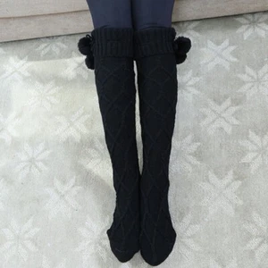 Thigh High Knee High Stockings Thicken Knitted Stockings Autumn Winter - Picture 1 of 17