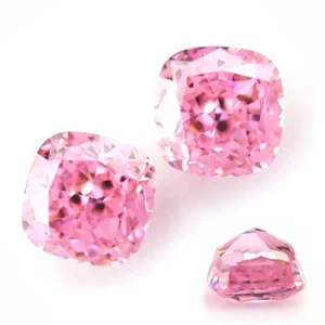Crushed Ice Cut Pink Cushion Loose Cubic Zirconia 5A CZ Stone Gems Jewelry DIY - Picture 1 of 13
