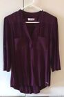 Calvin Klein Womens Tunic Shirt Size Small Purple V-neck