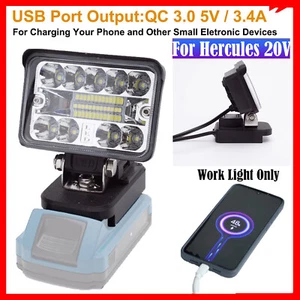 Outdoor LED Work Light for Hercules 20V Lithium Battery with USB Portable QC3.0 - Picture 1 of 13