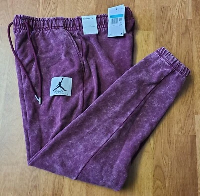 $85 Air Jordan Fleece Joggers Mens Medium Cherrywood Red 'Washed' DR3089-680 NWT - Image 1 of 2