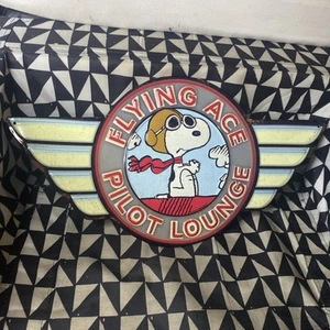 Snoopy Peanuts Vintage Flying Ace Pilot Lounge Metal Sign Open Road - Picture 1 of 11