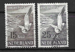 Netherlands 1951 Sea gull airmail set used, last with pinhole - Picture 1 of 2