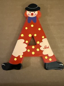 Vtg. Sevi Hand Painted Wooden Alphabet Letter 3.5” Clown Child Baby Decor “A” - Picture 1 of 3
