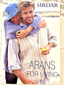 Sirdar 276 Family ARANS FOR LIVING knit 44pg booklet Contemporary Patterns UK - Picture 1 of 19